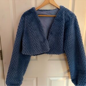 Women's Blue Textured Jacket